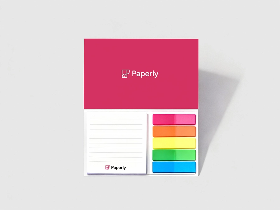 Notesy samoprzylepne ze znacznikami w okładce